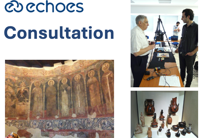 The ECHOES Consultation - image of 3D scan, fresco and pottery
