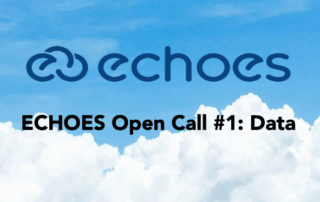 Image of sky with "ECHOES Open Call #1: Data" text