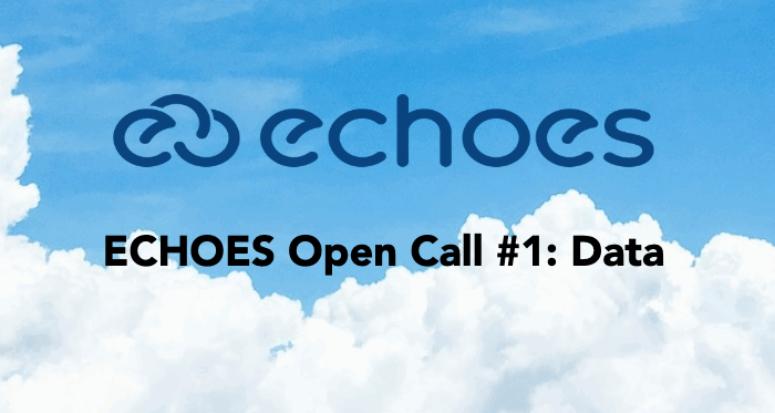 Image of sky with "ECHOES Open Call #1: Data" text