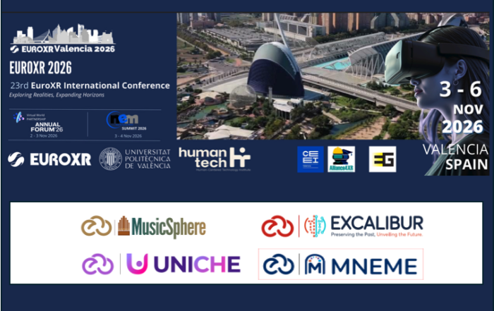 EuroXR 3-6 Nov 2026 featuring 4 ECCCH Sister projects: MusicSphere, Excalibur, Mneme and Uniche