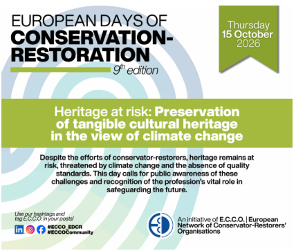 EDCR-Thursday-15-Oct-2026 EDCR - Thurs 15 Oct 2026 - Heritage at risk: Preservation of tangible cultural heritage in the view of climate change
