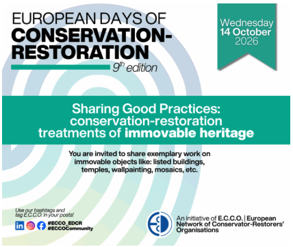 EDCR-Wednesday-14-Oct-2026 EDCR Wed 14 Oct 2026 - Sharing Good Examples: Conservation-Restoration treatments of Immovable Heritage