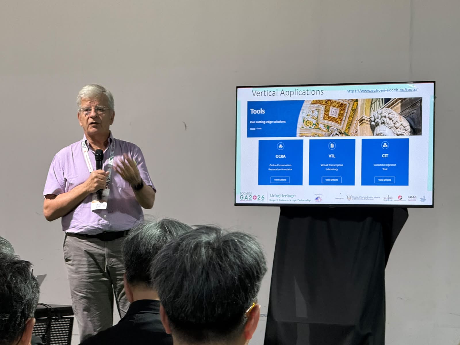Andreas Georgopoulos (ICOMOS Lead Senior Scientist) presenting at ICOMOS Triennial GA Malaysia 20-Oct-2026