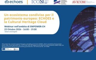 Banner for webinar A Shared Ecosystem for European Cultural Heritage: ECHOES and the Cultural Heritage Cloud on 23/10/2026